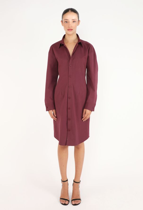 Bottega Veneta Poplin Hourglass Shirt Dress - 2