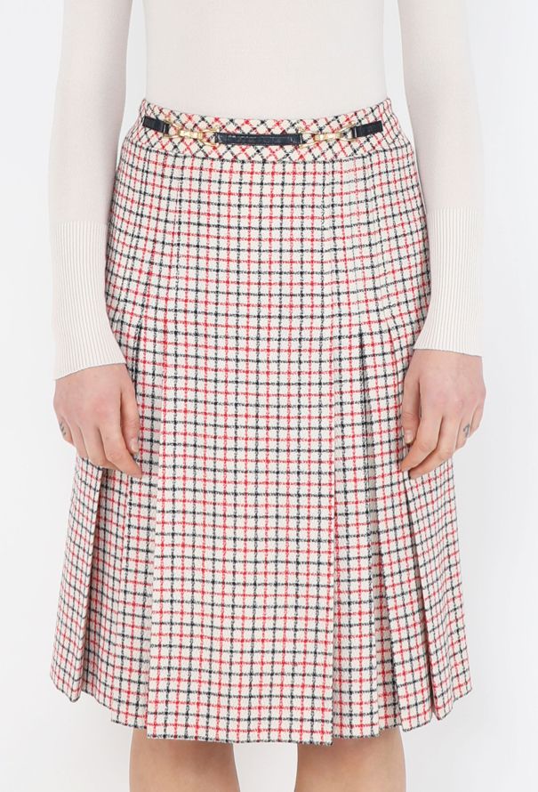 Céline '70s Pleated Checkered Skirt - 2