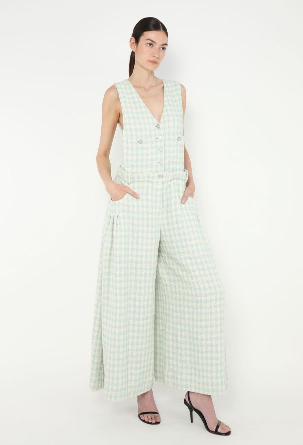 Chanel S/S 2023 Wide-Leg Tweed Jumpsuit - 3