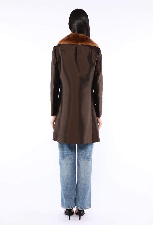 Dolce & Gabbana Silk & Mink Fur Trim Coat, 1997 - 6