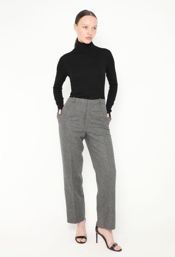 Saint Laurent '70s Felted Straight-Leg Trousers - 3 Saint Laurent '70s Felted Straight-Leg Trousers - 3