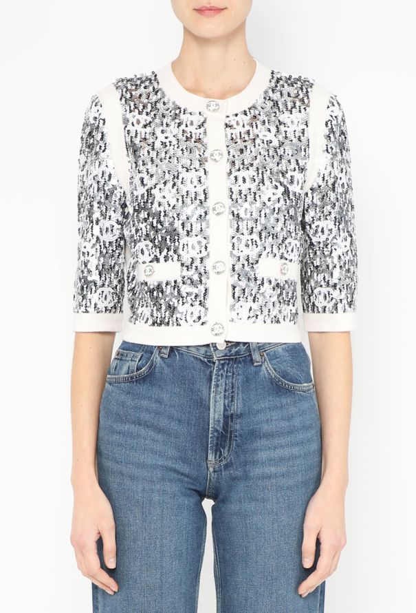 Chanel 2023 Sequin 'CC' Cashmere Cardigan - 4 Chanel 2023 Sequin 'CC' Cashmere Cardigan - 4
