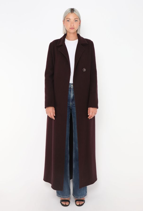 The Row 2022 Aubergine Cashmere Coat - 2