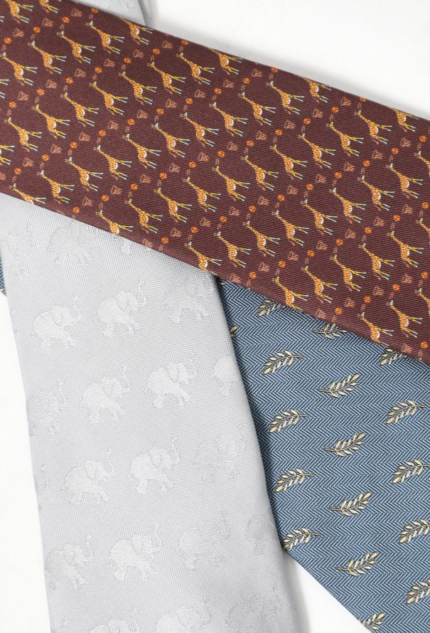 Hermès Vintage 'Savana' Tie Set - 2 Hermès Vintage 'Savana' Tie Set - 2