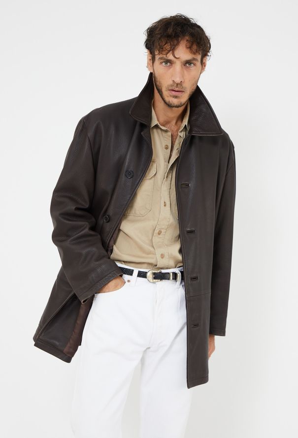 Hermès Vintage Classic Leather Coat - 1