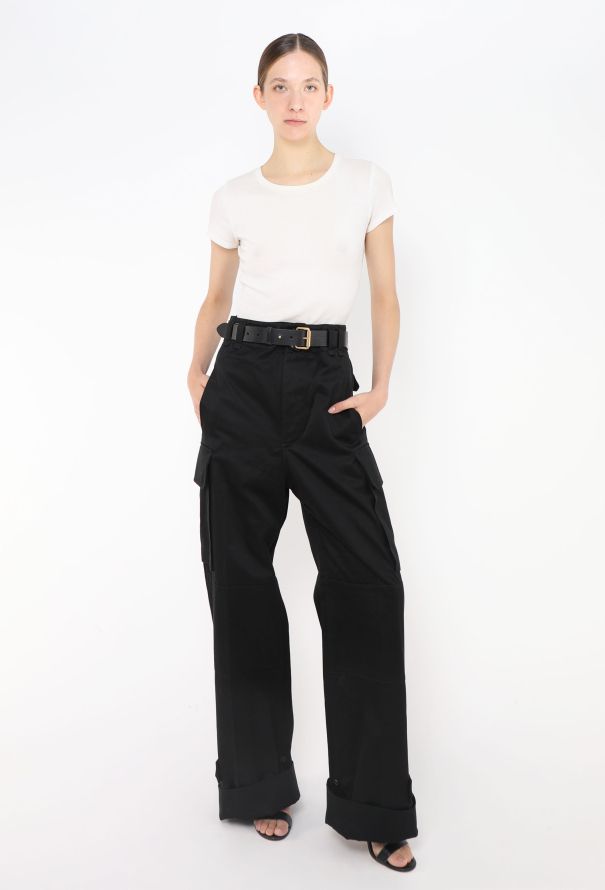 Saint Laurent S/S 2024 Cassandre Belted Cargo Pants - 1