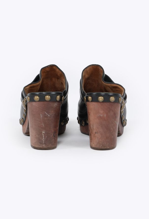 Chanel S/S 2010 Studded Leather Clogs - 5