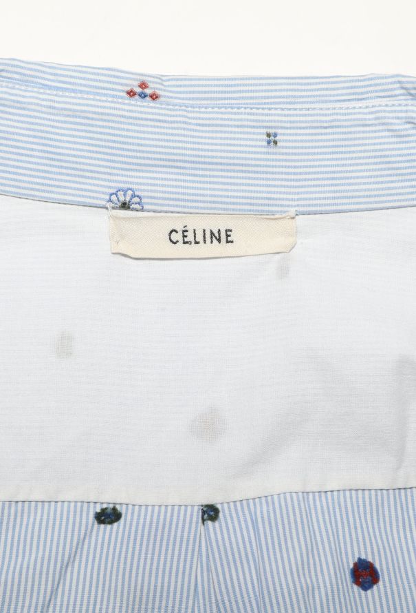 Céline Embroidered Pinstripe Shirt - 6 Céline Embroidered Pinstripe Shirt - 6