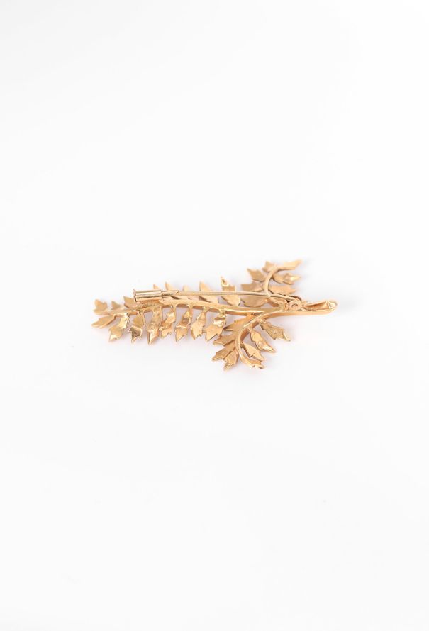 Vintage Fine Jewelry 18k Yellow Gold & Pearl Leaf Brooch - 3 Vintage Fine Jewelry 18k Yellow Gold & Pearl Leaf Brooch - 3