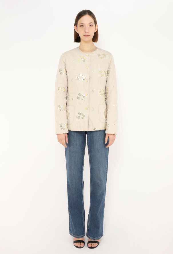 Dior 2002 Sequin Embroidered Duvet Jacket - 4 Dior 2002 Sequin Embroidered Duvet Jacket - 4