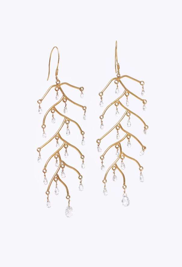 Modern Fine Jewelry Exquisite 18K Gold Chandelier Briolette Diamond Earrings - 1