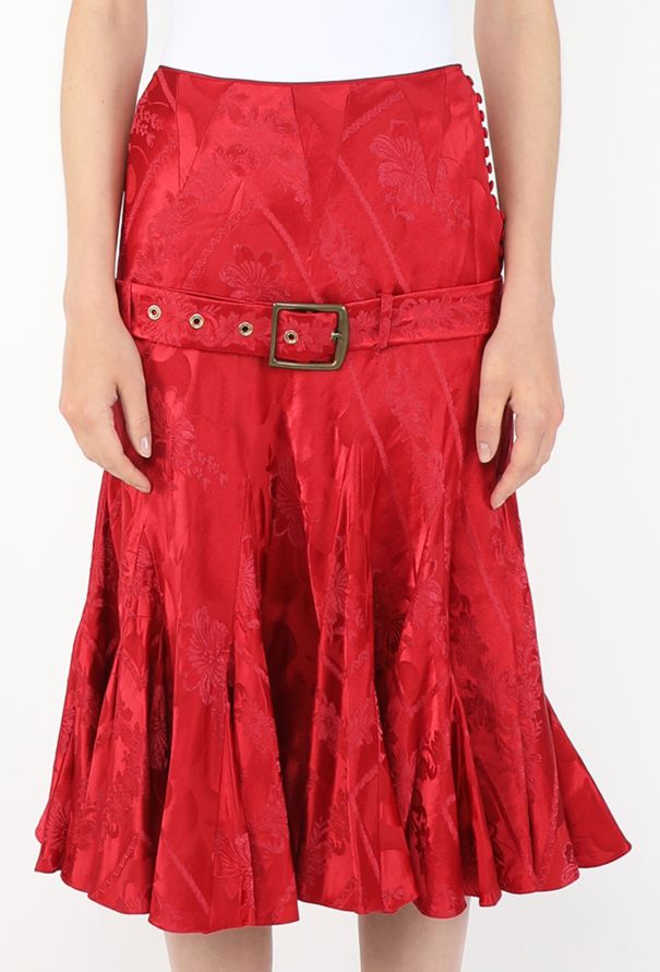 John Galliano 2002 Drop-Waist Jacquard Skirt - 2