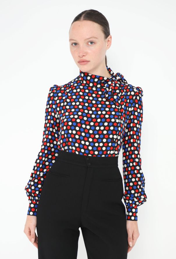 Saint Laurent 2016 Silk Lavallière Blouse - 1
