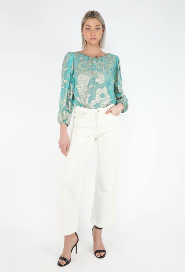 Saint Laurent COLLECTOR F/W 1976 Russian Lamé Blouse - 4