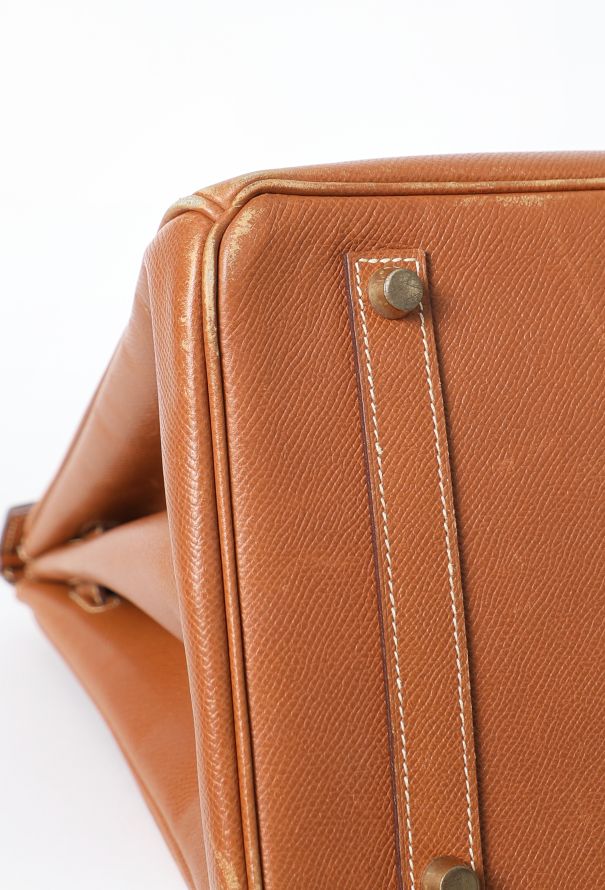 Hermès Beautifully Patinated Vintage Gold Courchevel Birkin 35 - 8