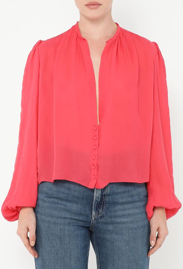 Balenciaga 2003 Plunging Georgette Blouse - 1