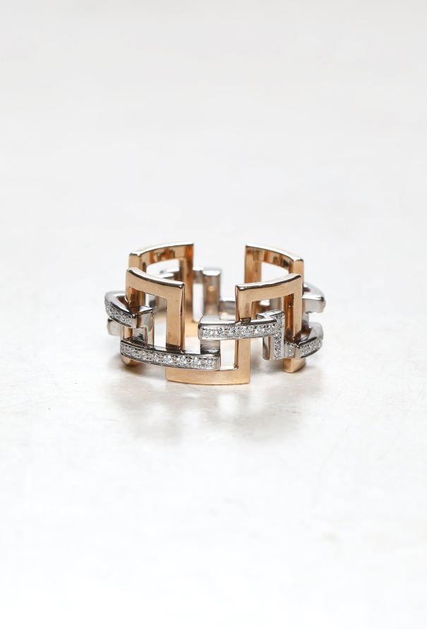 Mellerio 18k Gold & Diamond Graphic Ring - 2 Mellerio 18k Gold & Diamond Graphic Ring - 2