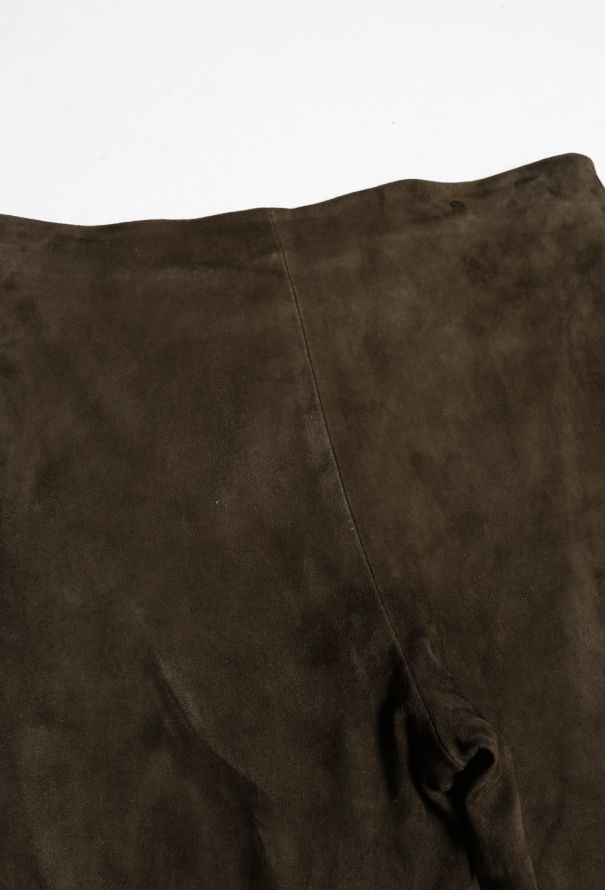 The Row Khaki 'Moto' Suede Trousers - 6 The Row Khaki 'Moto' Suede Trousers - 6