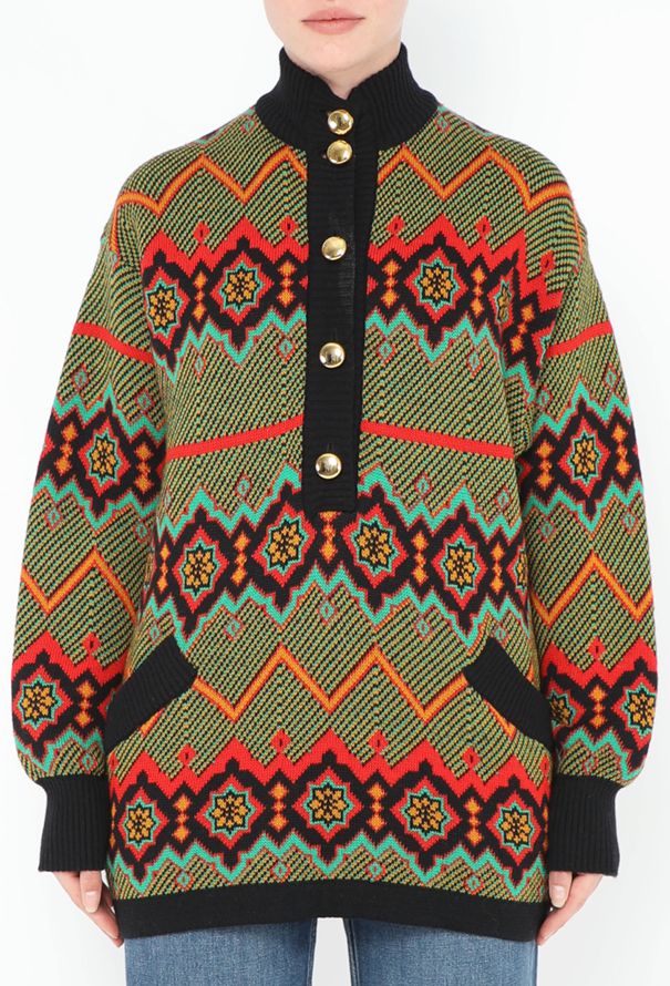 Saint Laurent 1989 Oversized Chevron Sweater - 1