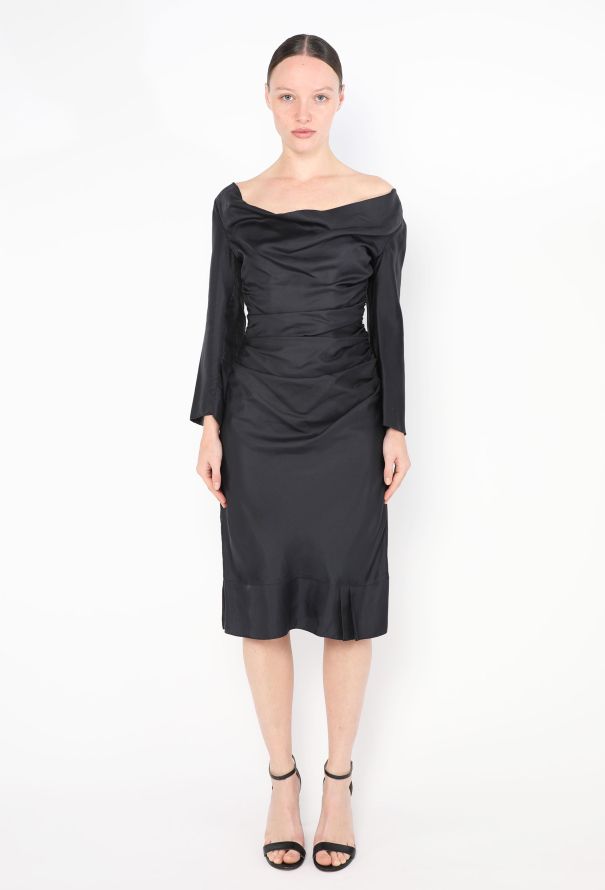 Prada Early 2000s Ruched Charmeuse Dress - 1