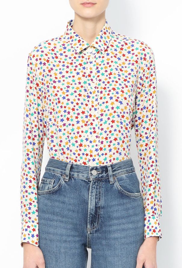 Saint Laurent Star Print Silk Blouse, 2015 - 1
