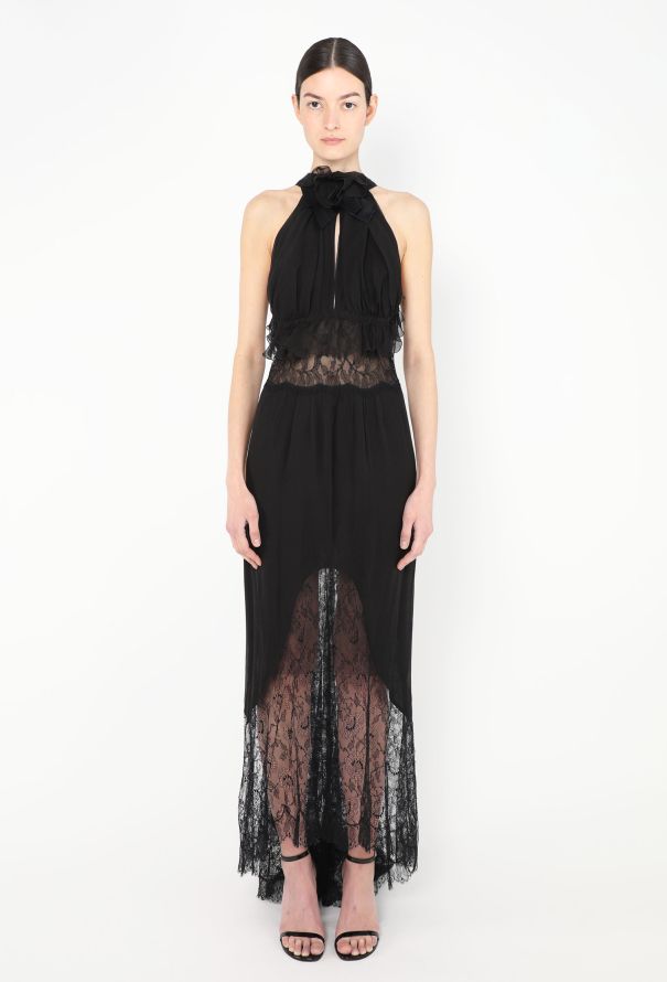 Chanel EXQUISITE S/S 2005 Chantilly Silk Halter Gown - 1