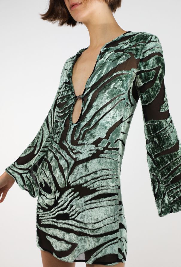 Gucci Plunging Velvet Dévoré Dress, S/S 1996 - 4