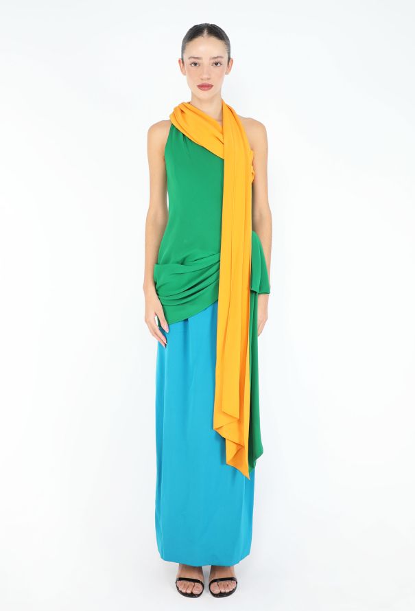 Givenchy RARE Late '80s Draped One-Shoulder Gown - 3
