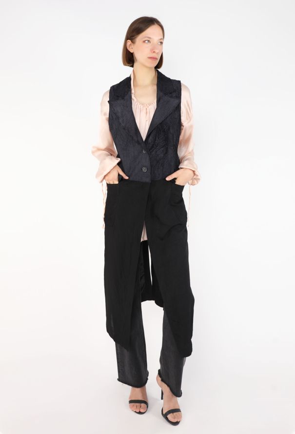 Ann Demeulemeester Corduroy Vest & Blouse Ensemble, 1990s - 1