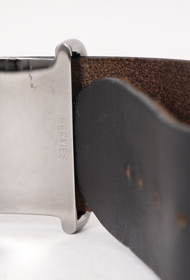 Hermès 2002 Box Leather 'H' Cuff - 4