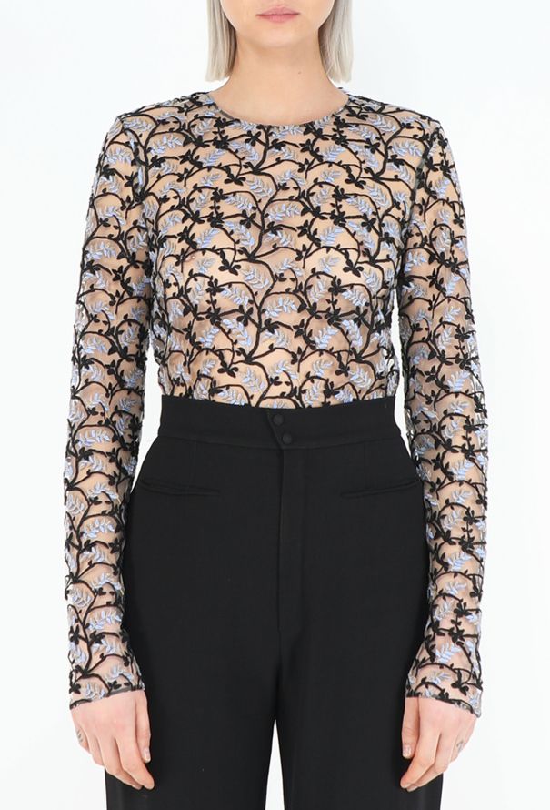 Dior Pre-Fall 2016 Embroidered Mesh Top - 1