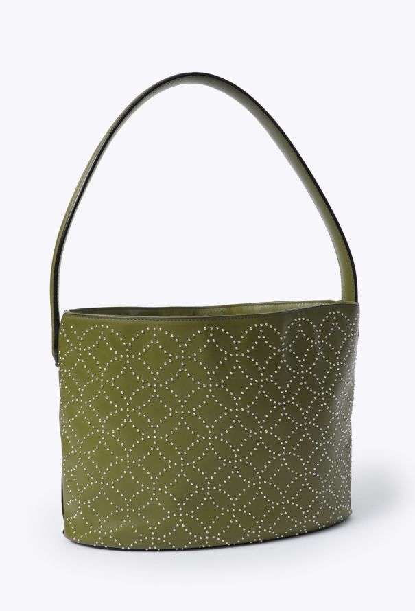 Alaïa Green Studded Medium Tote Bag - 2