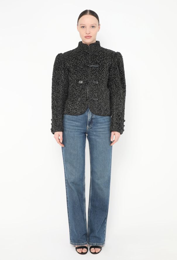 Saint Laurent Late '70s Bouclé Astrakhan Toggle Jacket - 3