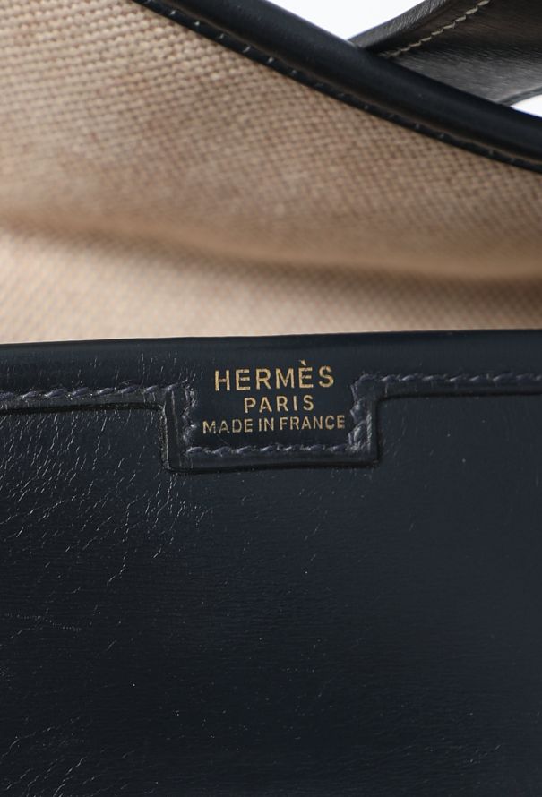Hermès Vintage Navy Box Jige Clutch - 11