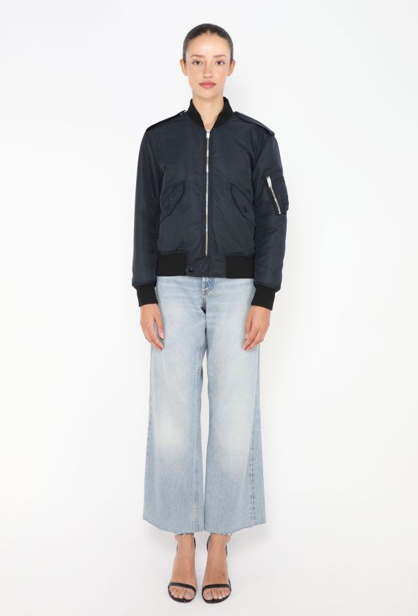 Saint Laurent F/W 2015 Navy Bomber Jacket - 3