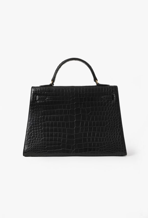 Hermès Black Porosus Kelly Sellier 32, 1964 - 4