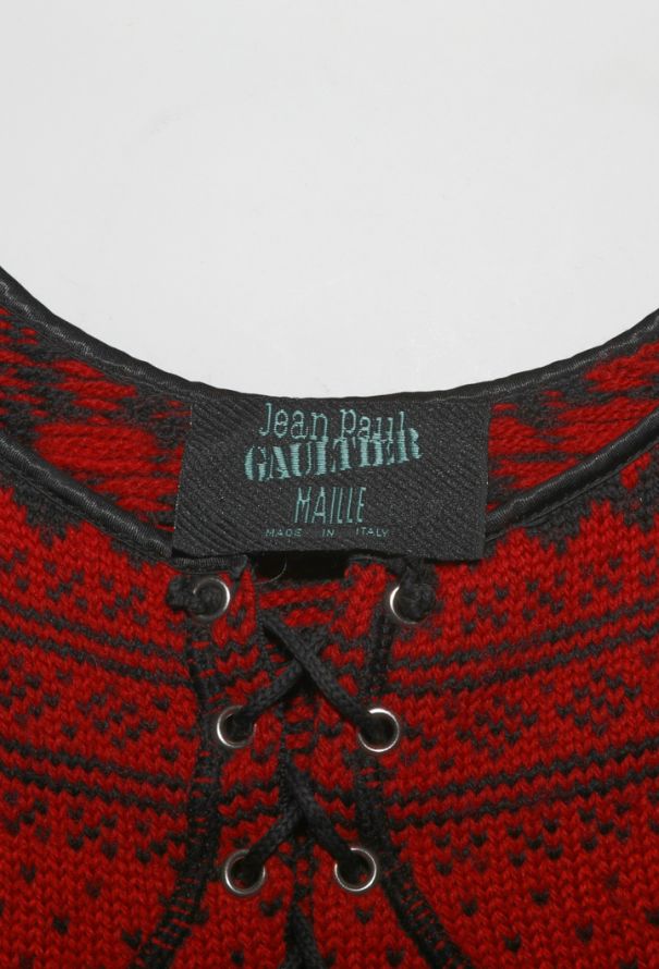 Jean Paul Gaultier Intarsia Knit Lace-Up Top, F/W 1992 - 7