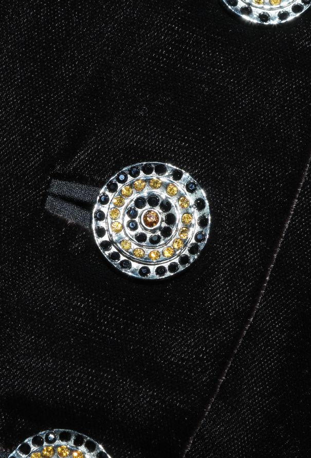 Saint Laurent '90s Embellished Velvet Blazer - 7