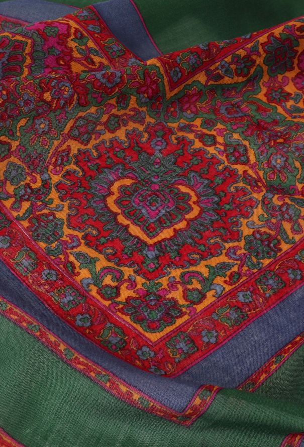 Saint Laurent '70s Floral Colorblock Scarf - 4 Saint Laurent '70s Floral Colorblock Scarf - 4