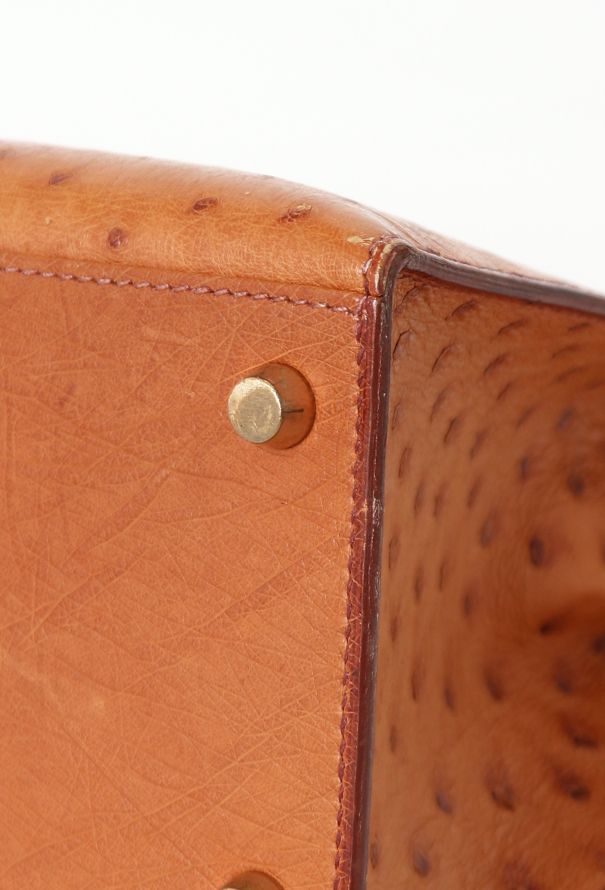 Hermès Gold Ostrich Sellier Kelly 28 - 13 Hermès Gold Ostrich Sellier Kelly 28 - 13