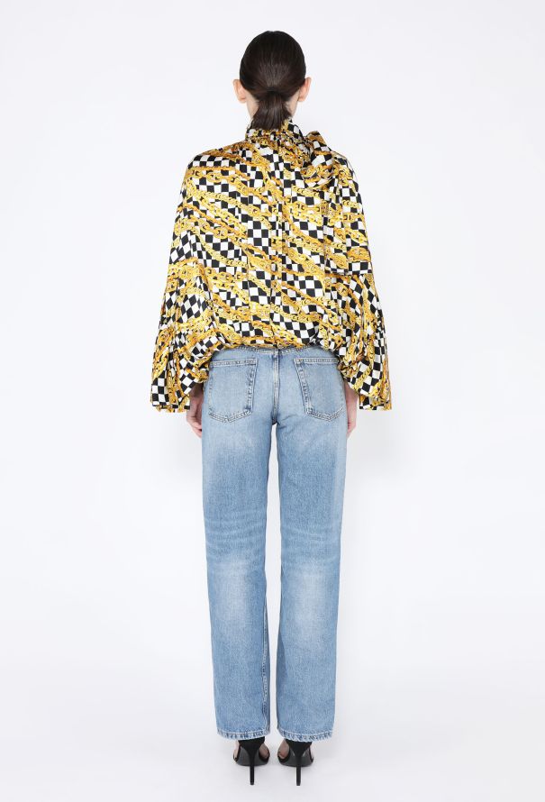 Balenciaga 2019 Chainlink Printed Silk Blouse - 4