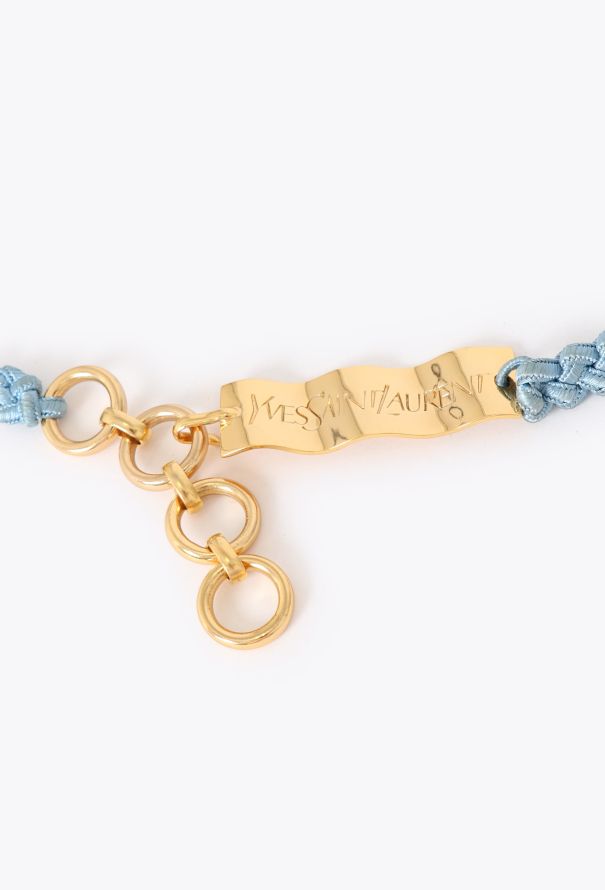 Saint Laurent 1993 Metallic Plaque Braided Belt - 2 Saint Laurent 1993 Metallic Plaque Braided Belt - 2