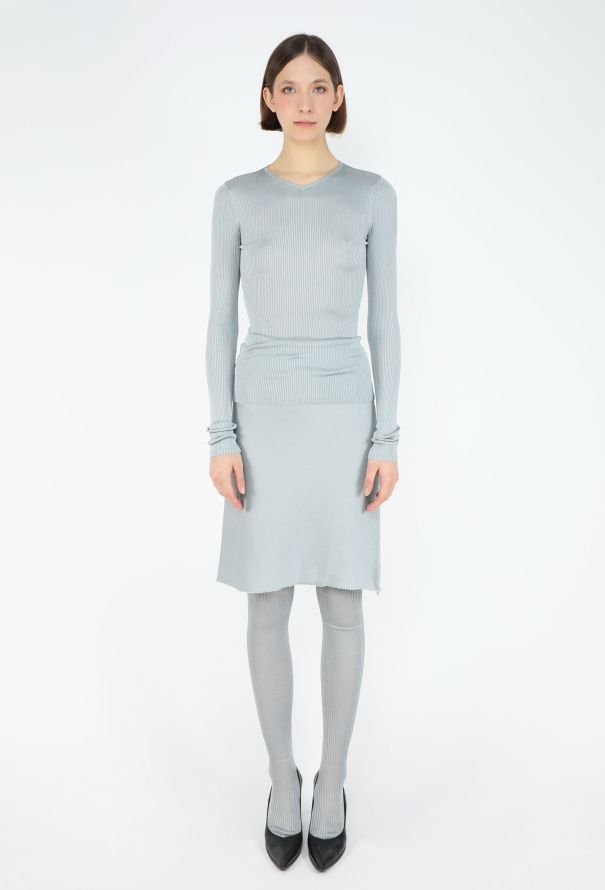 Miu Miu F/W 2025 Ribbed Silk 3-Piece Ensemble - 1