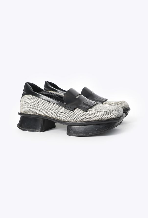 Prada S/S 1999 Platform Canvas Loafers - 4
