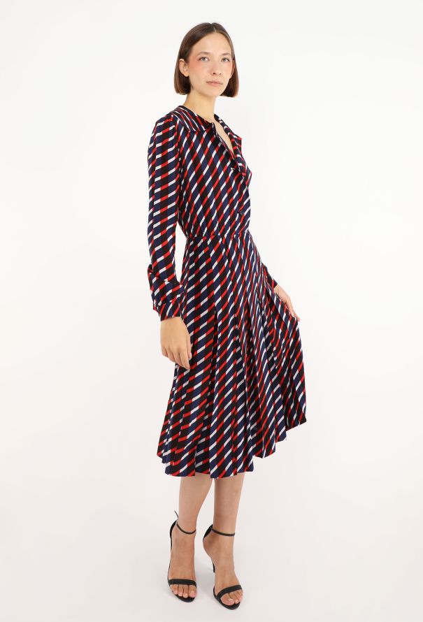 Givenchy Graphic Silk Dress, 1970s - 4