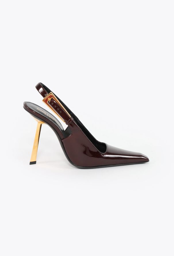Saint Laurent F/W 2023 Burgundy Lee Pumps - 1