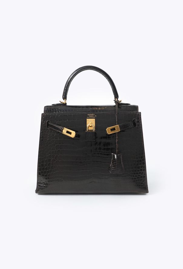 Hermès Exceptional 1998 Dark Brown Porosus Kelly Sellier 25 - 5