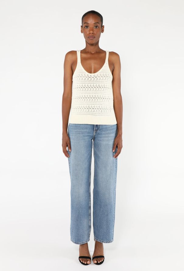 Céline Pointelle Knit Tank Top - 3