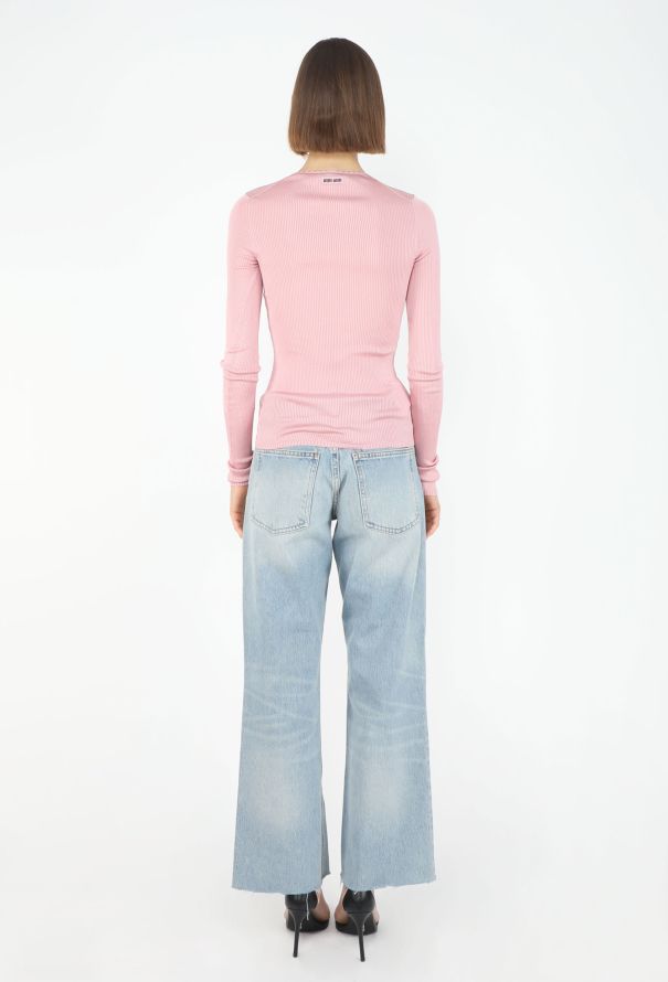 Miu Miu F/W 2025 Thin Ribbed Silk Top - 6