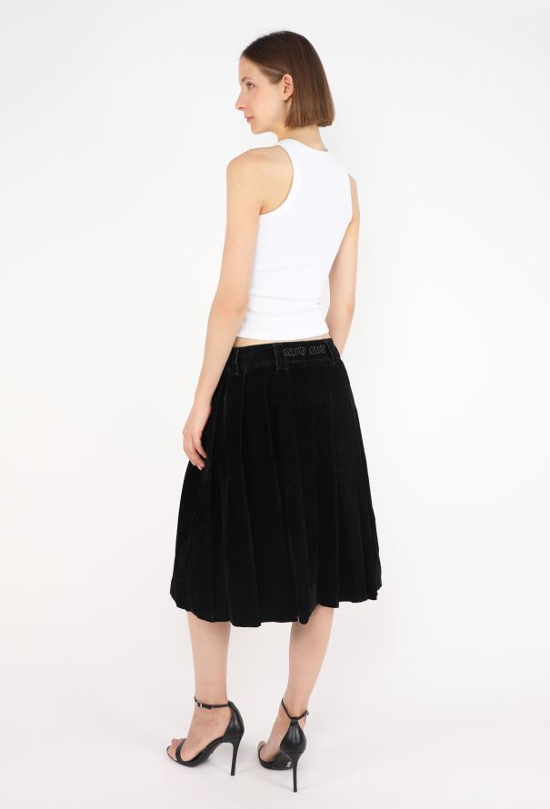 Miu Miu Velvet Logo Pleated Skirt, 2024 - 3
